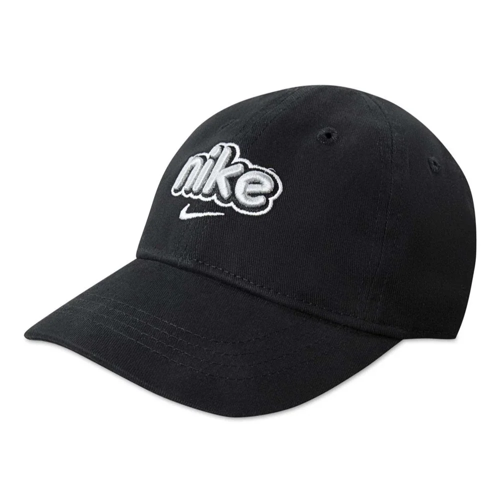 Nike Kids Black Baseball Cap (4-7) Club Hat Adjustable Strapback Just Do It Logo